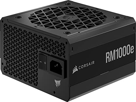 Corsair RM1000e Fully Modular Low-Noise ATX Power Supply (Dual EPS12V Connectors, Low-Noise, 105°C-Rated Capacitors, 80 Plus Gold-Certified Efficiency, Modern Standby Support) Black