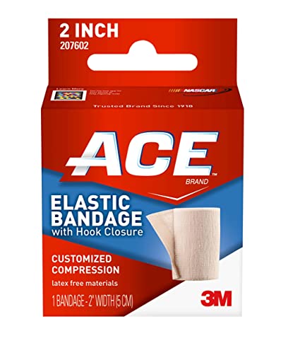 ACE-207602 Elastic Bandage 2 Inch (pack of 1) w/Hook Closure,2 Inch (Pack of 1)