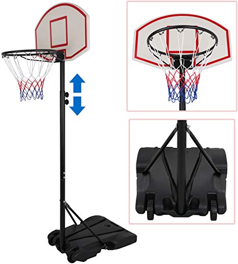 ZENY Portable Kids Youth Basketball Hoop Backboard System Stand w/Wheels Adjustable Height 5.4ft - 7ft Indoor Outdoor