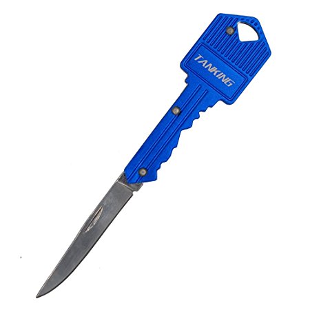 TANKING Key Shaped Folding Pocket Knife(Blue)