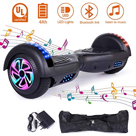 Felimoda 6.5" Hoverboard - Self Balancing Scooter 2 Wheels Electric Scooter Dual Motors - UL Certified 2272 LED Wheels and LED Lights