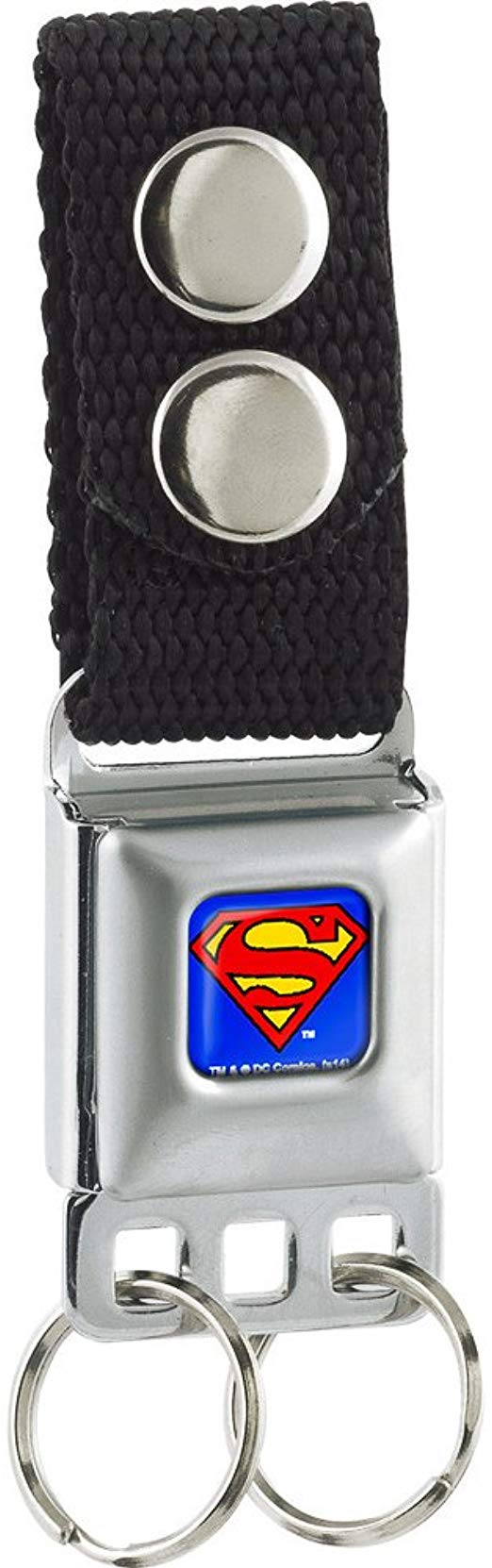 Buckle-Down Keychain-Superman Full Color Blue