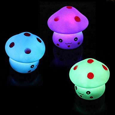 YIWULA Mushroom Shaped LED Lamp Night Light Nightlight Lamp Flashing Toy