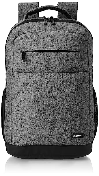 AmazonBasics Laptop Backpack - 24L, Water Repellent and Wear Resistant, Dark Grey