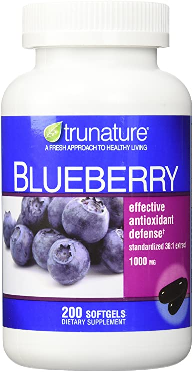 TruNature Blueberry Standardized Extract 1000 mg per 2 Capsules - 200 Softgels