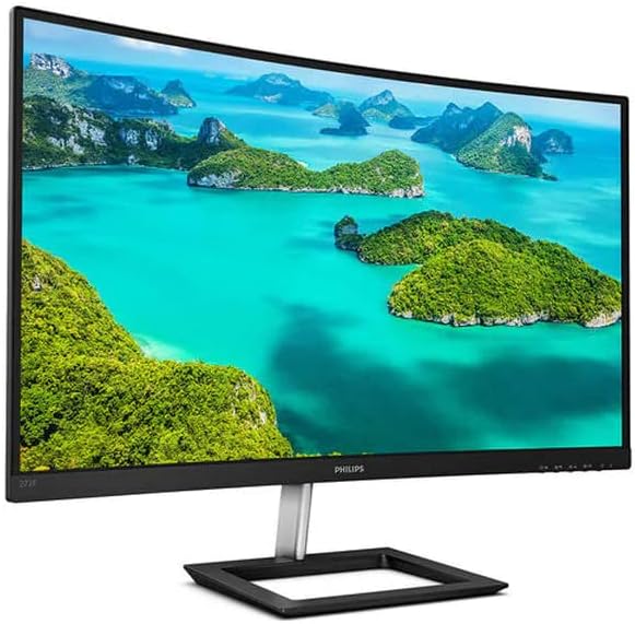 PHILIPS 272E1CA - 27 Inch FHD Curved Monitor, 75Hz, 4ms, VA, AMD FreeSync, Speakers, FlickerFree (1920 x 1080, 250 cd/m², VGA/HDMI/DP)