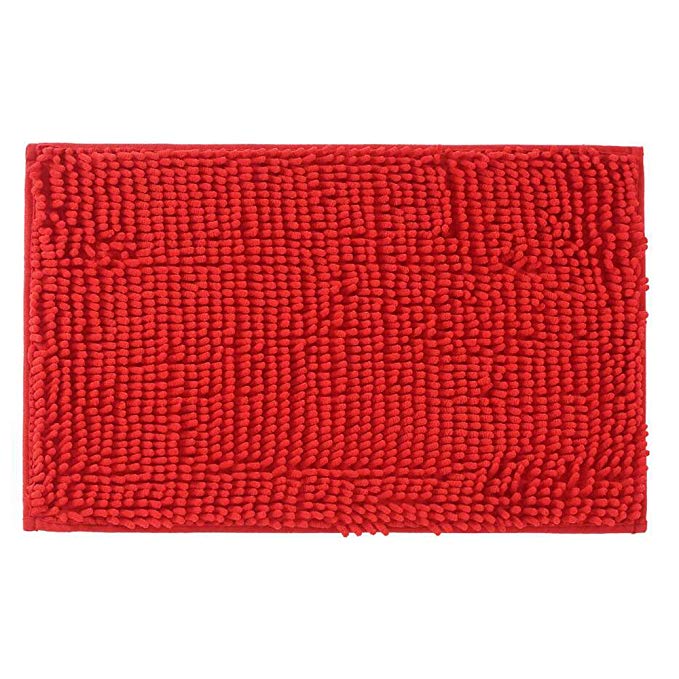 KLOUD City Red Anti-Slip Microfiber Carpet/Doormat/Floor Mat/Bedroom/Kitchen Area Rug Carpet (31" x 20") Plus KLOUD Cleaning Cloth