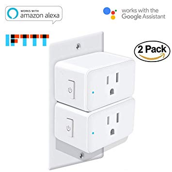 MegaPower (TM) 2PCS 2 PACK 15A 1800W WiFi Smart Plug Mini, Alexa and Google Voice Control, Occupies Only One Socket,App Remote Control Devices from Anywhere,No Hub Needed, FCC and ETL Complied