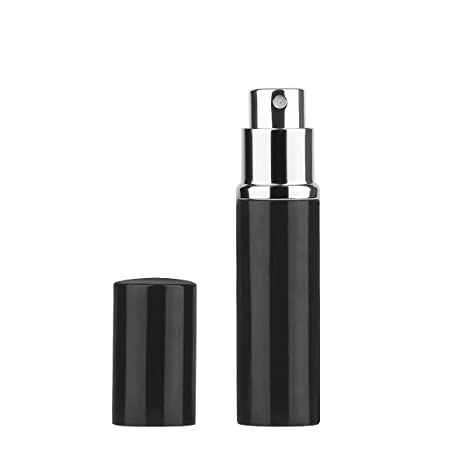 Refillable Perfume Bottle Black, Driew Portable Refillable Perfume Spray Bottle Atomizer for Travel 5ml Pocket Size for men and women