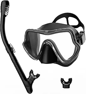 G2RISE SN02 Snorkel Set - Snorkeling Gear Mask with Breath Easy Airflow Tech & Foldable Design for Adults