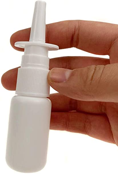 12PCS 30ML /1oz Empty Refillable White Plastic Medical Nasal Spray Bottles Pump Sprayer Container Vial Pot For Saline Water Wash Applications Irrigation