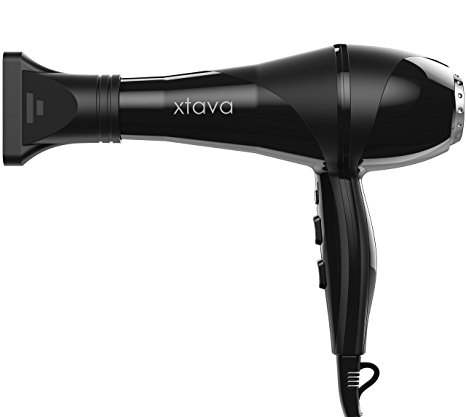 xtava Allure 2200W Professional Ionic Ceramic Hair Dryer - Bring the Salon to Your Home with This Powerful and Precise Blow Dryer - 2 Speeds - 3 Heat Settings (Black) UK Plug