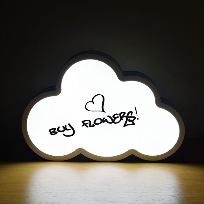 Sentik® LED Light Up Cloud Shape Write Board Write Your Own Message Sign Party Home Decor Fun