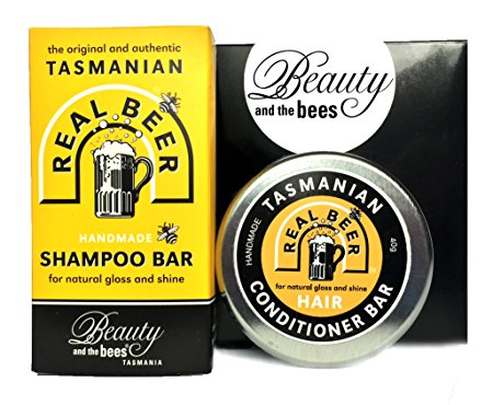 Real Beer SHAMPOO Bar & CONDITIONER Bar Set | Invigorating & Moisturizing | 100% Natural Sulfate & Paraben Free from Tasmania Australia