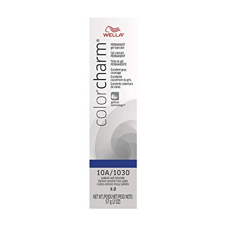 Wella Color Charm Permanent Gel Hair Color for Gray Coverage 10A Palest Ash Blonde, 2 Ounce