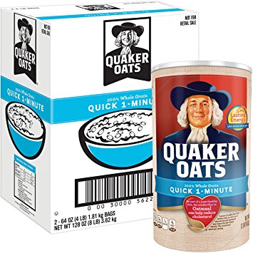 Quaker Oats Quick 1-Minute Oatmeal, Breakfast Cereal, 128 Ounces