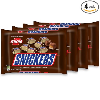 SNICKERS Minis Size Chocolate Candy Bars 11.5-Ounce Bag (Pack of 4)