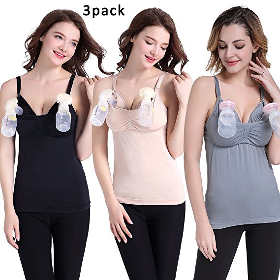 Muledy Womens Maternity Nursing Clothes Hands Free Breastpump Pumping Bustier Vest Breastfeeding bra
