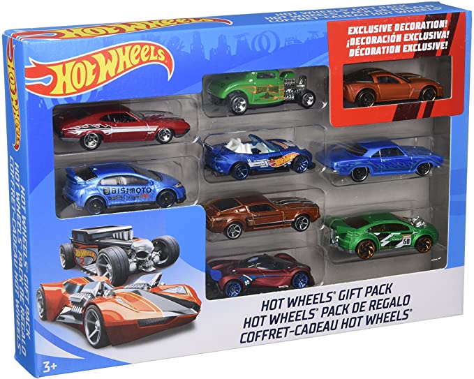 Hot Wheels Exclusive Decoration Gift Pack, 9-Piece