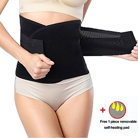 HURMES Lumbar Support Belt Back Brace with Removable Fever Pad Self-heating Magnetic Therapy for Back Pain Relief, Herniated Disc, Sciatica, Scoliosis - Waist Trainer Belt for Working Out Weight Loss