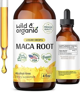 Maca Root Liquid Drops - Organic Maca Root Tincture for Men & Women - Peruvian Maca Root Liquid Extract - Vegan, Alcohol Free Supplement - 4 fl oz