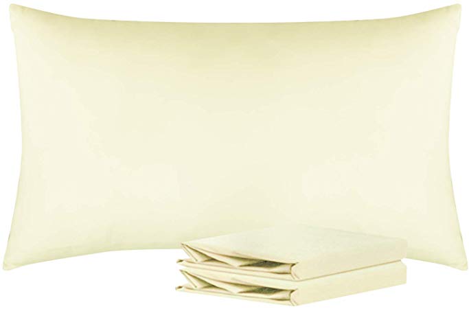 NTBAY King Pillowcases Set of 2, 100% Brushed Microfiber, Soft and Cozy, Wrinkle, Fade, Stain Resistant, with Envelope Closure, Ivory