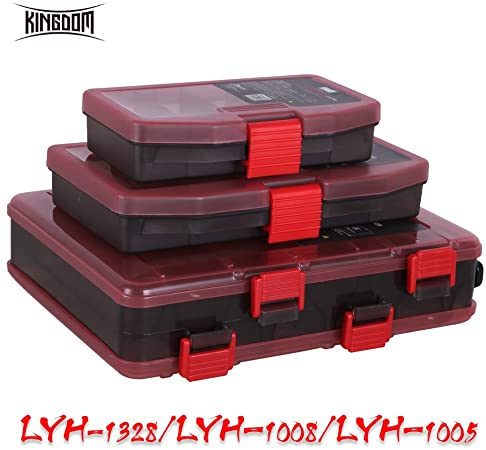 Kingdom Fishing Box 12 Compartments 14 Compartments Fishing Accessories Lure Hook Boxes Storage Double Sided High Strength Fishing Tackle Box…