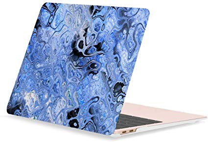 TOP CASE MacBook Air 13 Inch Case 2019 2018 Release A1932 Retina Display, Classic Series Graphics Hard Case Compatible MacBook Air 13" with Retina Display fits Touch ID A1932 - Marble Blue