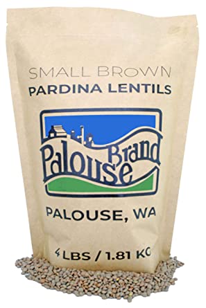 Non-GMO Project Verified Pardina Lentils (Small Brown Lentils) | 100% Non-Irradiated | Certified Kosher Parve | USA Grown | Field Traced (4 LB Kraft Bag)