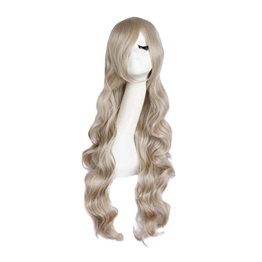 MapofBeauty 32" 80cm Long Hair Spiral Curly Cosplay Costume Wig (Ash Brown)