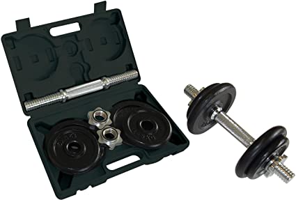 Schildkröt Fitness Dumbell Kit 10 Kg - Bar and 4 Weight Plates, in a Briefcase