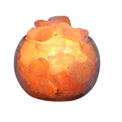 YYout Natural Rock Crystal Himalayan Salt Lamp Globe With Dimmable Switch Electric Wire & Three Bulb.(Bulb-15W)