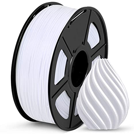 SUNLU 3D Printer Filament, Upgrade PETG Filament 1.75mm, 1kg Spool(2.2lbs), Shiny Bright Color, Dimensional Accuracy  /- 0.02 mm White