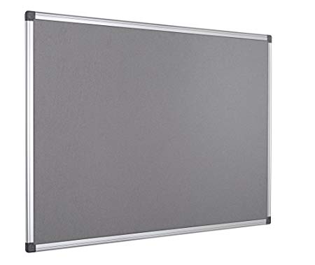 Bi-Office FA0542170 Notice Board Maya, Grey Felt, Aluminium Frame, 120 x 90 cm