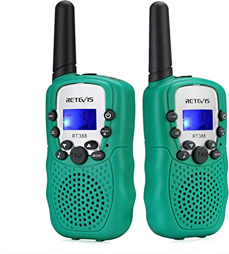 Retevis RT388 Walkie Talkies for Kids, Kids Walkie Talkies, 8 Channels PMR446 Flashlight VOX, Kids Toy Gifts, for Camping Hiking Garden or Other Outdoor Activites (2 Pack, Green)