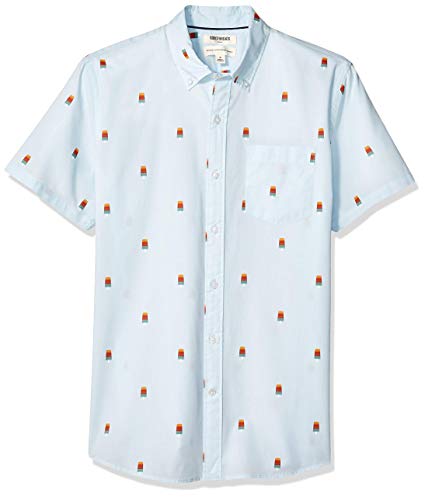 Amazon Brand - Goodthreads Men's Standard-Fit Short-Sleeve Printed Poplin Shirt