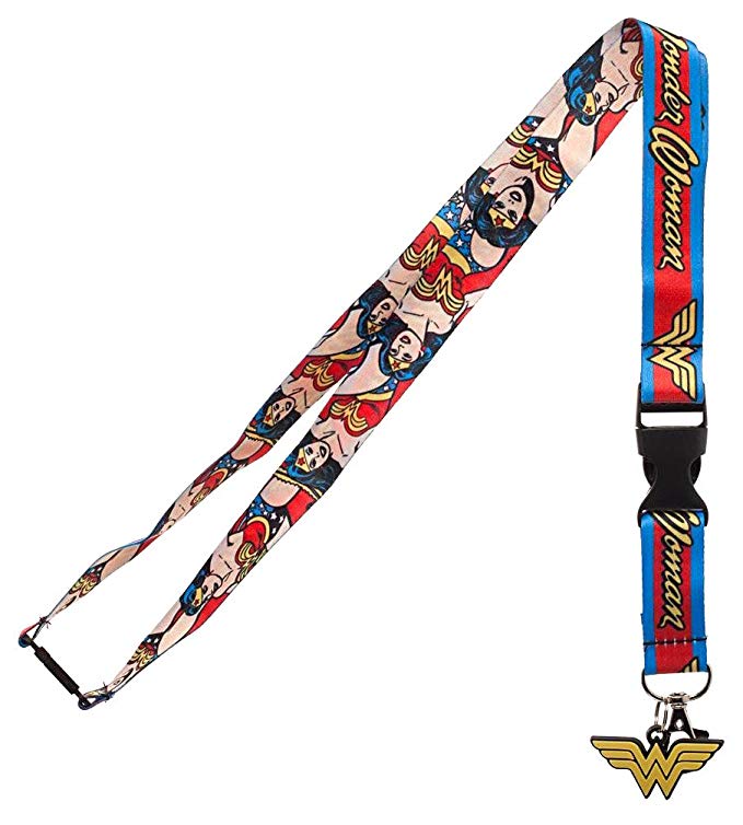 Bioworld DC Comics Wonder Woman Logo Charm Breakaway Lanyard