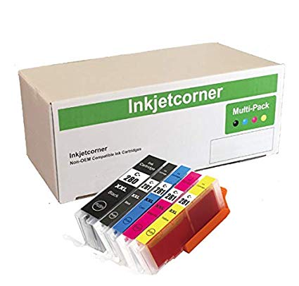 Inkjetcorner Compatible Ink Cartridge Replacement for PGI-280XXL CLI-281XXL PGI 280 XXL CLI 281 XXL for use with TR7520 TR8520 TS6120 TS6220 TS9520 TS9521C TS6100 TS6200 (5 Color Pack)