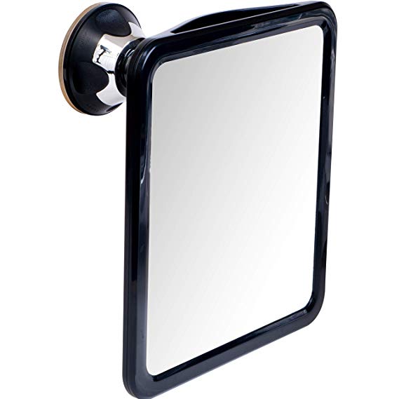 2019 Shatterproof Fogless Shower Mirror for Fog Free Shaving with Sticky Suction Technology, Portable and Travel Ready, 20cm x 18cm