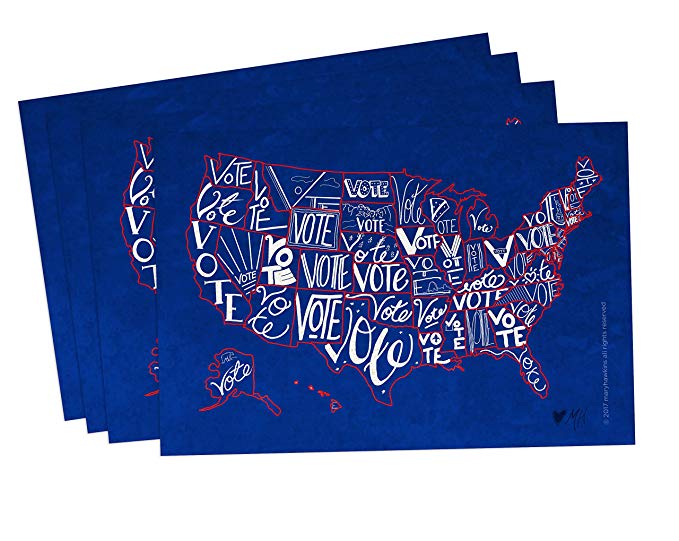 "Vote USA" postcards, pack of 100. Postcards with a map of the United States, perfect for writing politicians or get-out-the-vote campaigns (100)