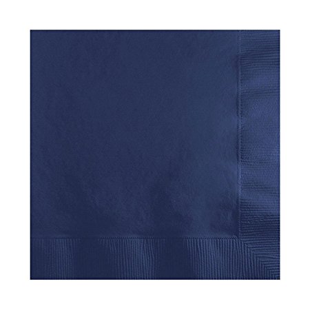 Solid Navy Beverage Napkins (100-Pack)