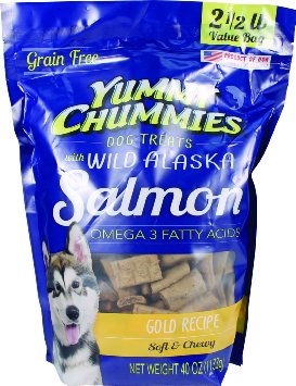 Arctic Paws Yummy Chummies Dog Treats 2.5Lbs, 40 Oz Wild Alaskan Salmon With Glucosamine and Chondroitin, Grain Free