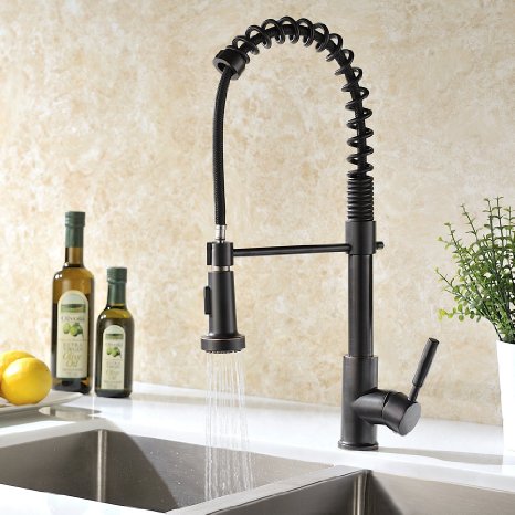 GICASA Semi-Pro Kitchen Faucet , Durable and Sturdy Pull Out Kitchen Faucet, Oil Rubbed Bronze Sink Faucet