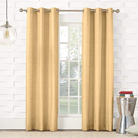 Sun Zero Randall Thermal Insulated Energy Efficient Grommet Curtain Panel, 40" x 95", Yellow