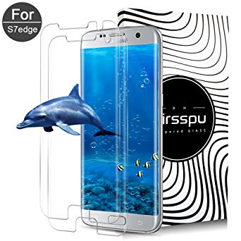 Samsung Galaxy S7 Edge Screen Protector,XUZOU Tempered Glass,9H Hardness,Bubble (2 Packs)