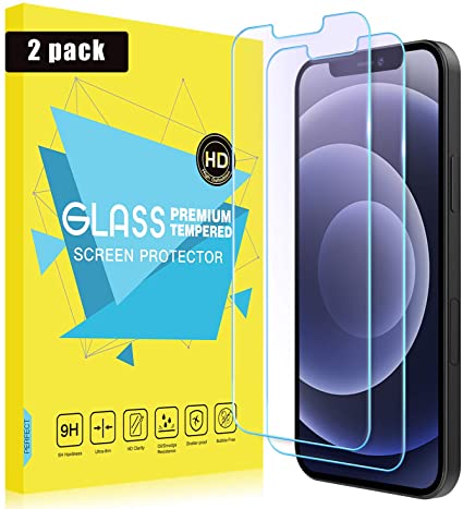 MoKo Compatible with New iPhone 12 Mini Screen Protector 5.4 inch 2020 [2-Pack], Anti-Blue Light Screen Protector Blue Light Blocking Eye Protection Glass Film Fit iPhone 12 Mini 5.4" - Light Blue