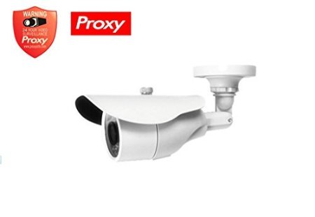 Proxy PCM2215 850 TVL CMOS Weatherproof Outdoor Bullet Security Camera with Fixed Lens 3.6mm, 24 IR LED for 75-Feet Night Vision (White)