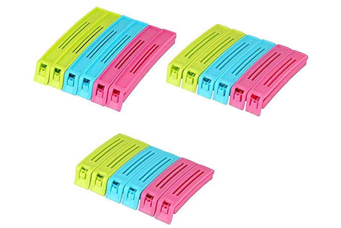 DeoDap Plastic Sealing Bag Clips (Multicolour) - Pack of 18