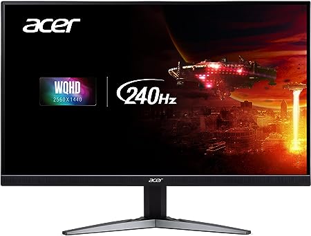 Acer Nitro 27" WQHD 2560 x 1440 PC Gaming Monitor | AMD FreeSync Premium | Up to 240Hz Refresh | Up to 0.5ms HDR350 | DCI-P3 90% | 1 x Display Port 1.4 & 2 x HDMI 2.1 | KG271U Xbmiipx