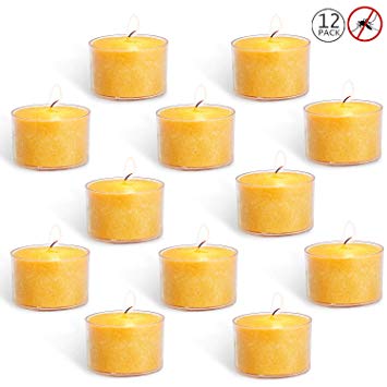 XYUT Citronella Tealight Candles - Indoor/Outdoor - 12 Pack